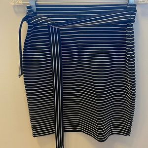 LOFT bodycon black & white striped skirt with belt size SP